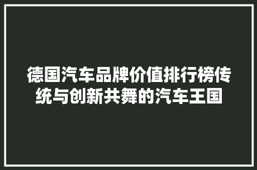 德国汽车品牌价值排行榜传统与创新共舞的汽车王国  第1张