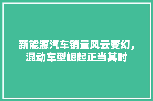 新能源汽车销量风云变幻，混动车型崛起正当其时