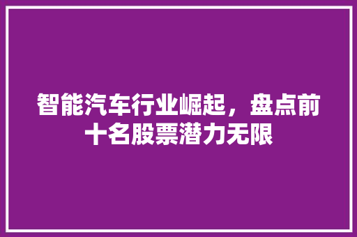 智能汽车行业崛起，盘点前十名股票潜力无限