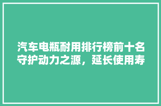 汽车电瓶耐用排行榜前十名守护动力之源，延长使用寿命