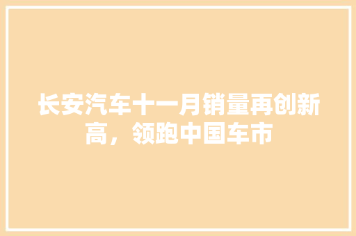 长安汽车十一月销量再创新高，领跑中国车市  第1张