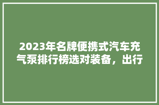 2023年名牌便携式汽车充气泵排行榜选对装备，出行无忧