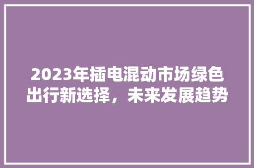2023年插电混动市场绿色出行新选择，未来发展趋势分析