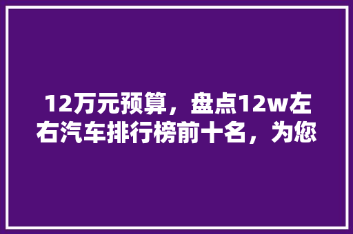 12万元预算，盘点12w左右汽车排行榜前十名，为您选车提供参考