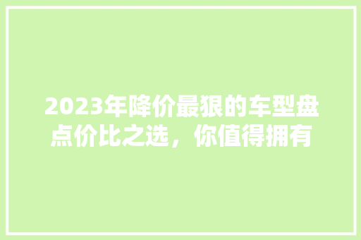 2023年降价最狠的车型盘点价比之选，你值得拥有