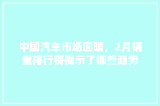 中国汽车市场回暖，2月销量排行榜提示了哪些趋势