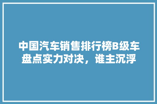 中国汽车销售排行榜B级车盘点实力对决，谁主沉浮  第1张