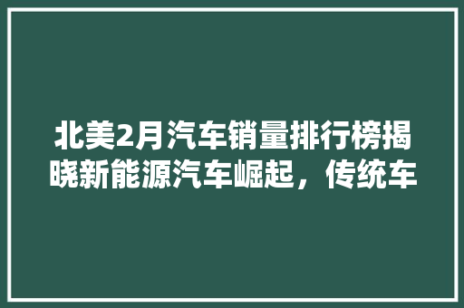北美2月汽车销量排行榜揭晓新能源汽车崛起，传统车企面临挑战
