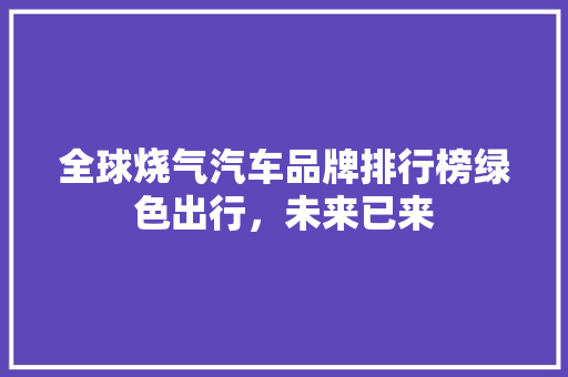 全球烧气汽车品牌排行榜绿色出行，未来已来