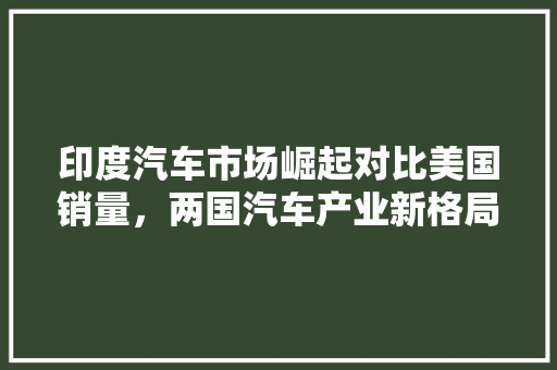 印度汽车市场崛起对比美国销量，两国汽车产业新格局