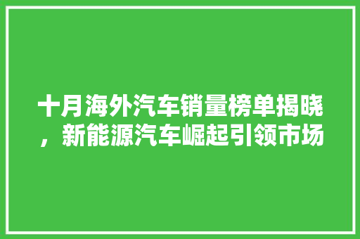 十月海外汽车销量榜单揭晓，新能源汽车崛起引领市场新潮流  第1张