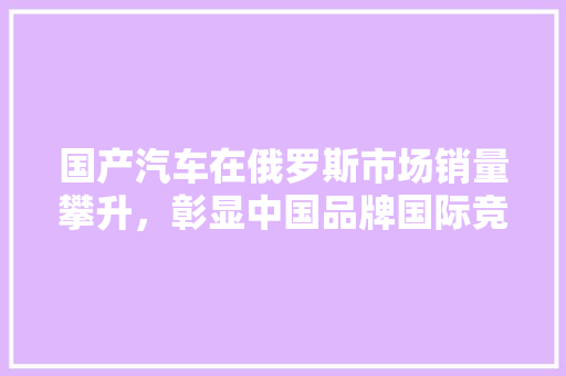 国产汽车在俄罗斯市场销量攀升，彰显中国品牌国际竞争力