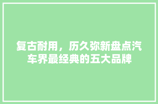 复古耐用，历久弥新盘点汽车界最经典的五大品牌  第1张