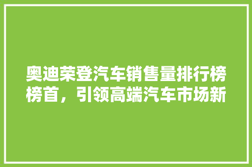 奥迪荣登汽车销售量排行榜榜首，引领高端汽车市场新潮流  第1张