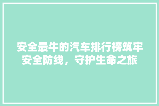 安全最牛的汽车排行榜筑牢安全防线，守护生命之旅