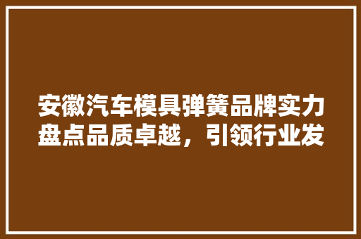 安徽汽车模具弹簧品牌实力盘点品质卓越，引领行业发展