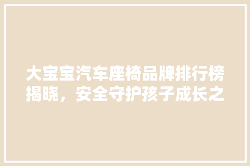 大宝宝汽车座椅品牌排行榜揭晓，安全守护孩子成长之旅