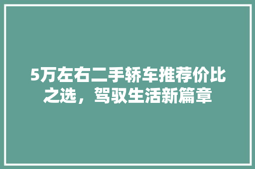 5万左右二手轿车推荐价比之选，驾驭生活新篇章