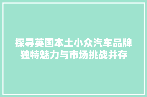 探寻英国本土小众汽车品牌独特魅力与市场挑战并存
