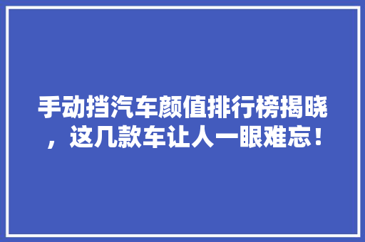 手动挡汽车颜值排行榜揭晓，这几款车让人一眼难忘！