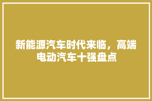 新能源汽车时代来临，高端电动汽车十强盘点  第1张