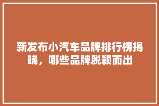 新发布小汽车品牌排行榜揭晓，哪些品牌脱颖而出