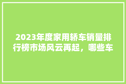 2023年度家用轿车销量排行榜市场风云再起，哪些车型引领潮流