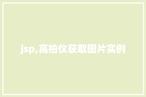 jsp,高拍仪获取图片实例