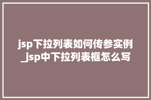 jsp下拉列表如何传参实例_jsp中下拉列表框怎么写