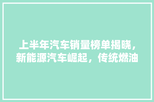 上半年汽车销量榜单揭晓，新能源汽车崛起，传统燃油车面临挑战