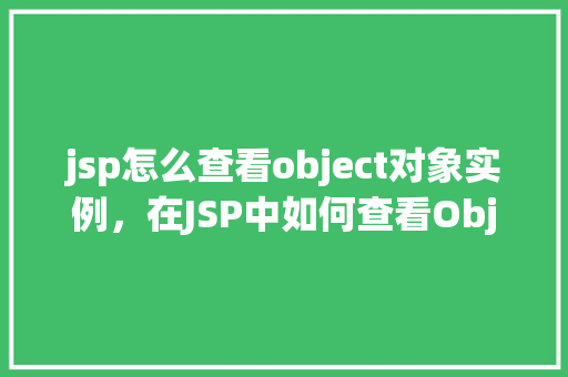 jsp怎么查看object对象实例，在JSP中如何查看Object对象实例的具体信息