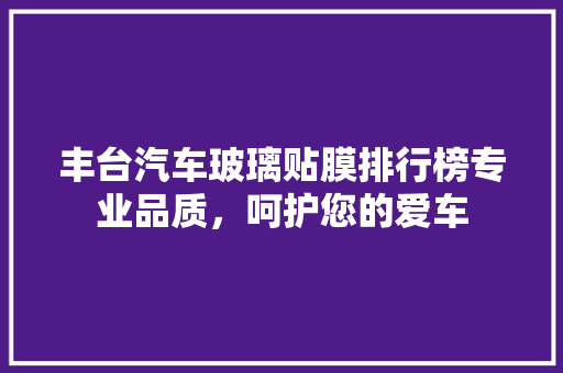 丰台汽车玻璃贴膜排行榜专业品质，呵护您的爱车