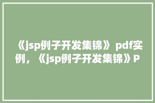 《jsp例子开发集锦》 pdf实例，《jsp例子开发集锦》PDF实例：实战介绍与代码剖析