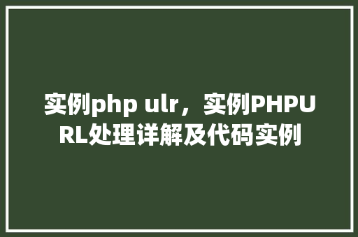 实例php ulr，实例PHPURL处理详解及代码实例