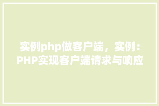 实例php做客户端，实例：PHP实现客户端请求与响应处理
