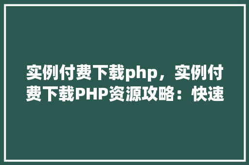 实例付费下载php，实例付费下载PHP资源攻略：快速上手与优化方法