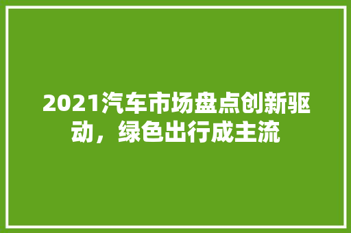 2021汽车市场盘点创新驱动，绿色出行成主流