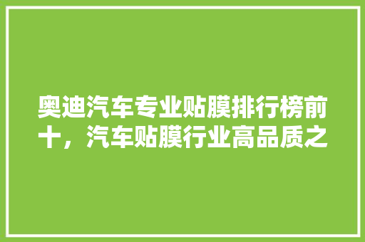 奥迪汽车专业贴膜排行榜前十，汽车贴膜行业高品质之选